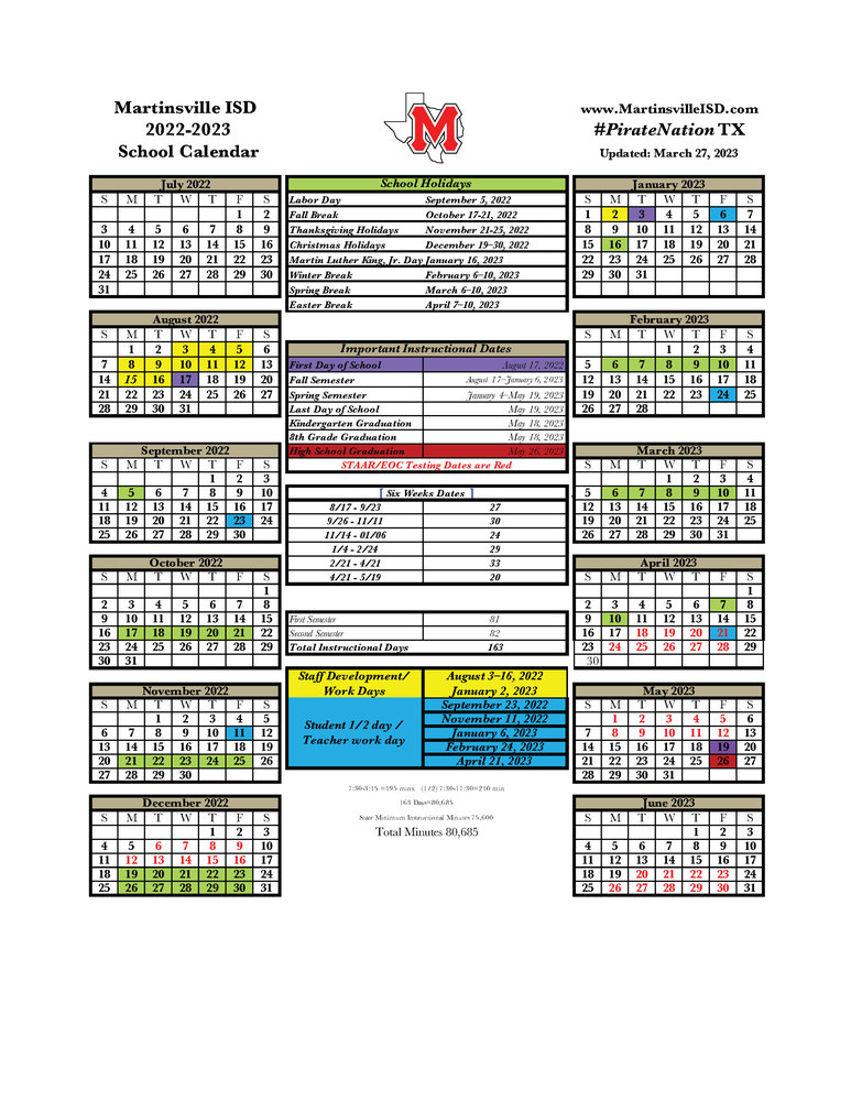 MISD Revised 2023-2024 Calendar