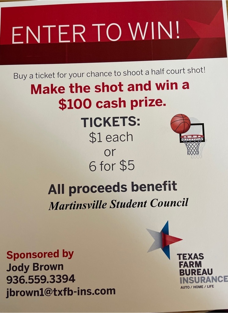 Jody Brown- Martinsville Student Council- half court shot contest 