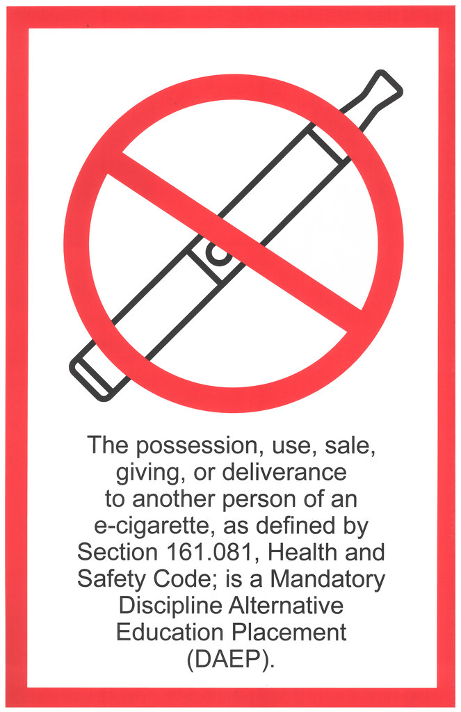 Flyer containing new vape policy